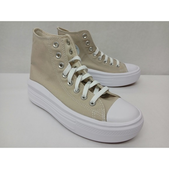 Converse Women's Chuck Taylor All Star Move Platform Sneakers A04365C Beige Sz 6 - Picture 3 of 10